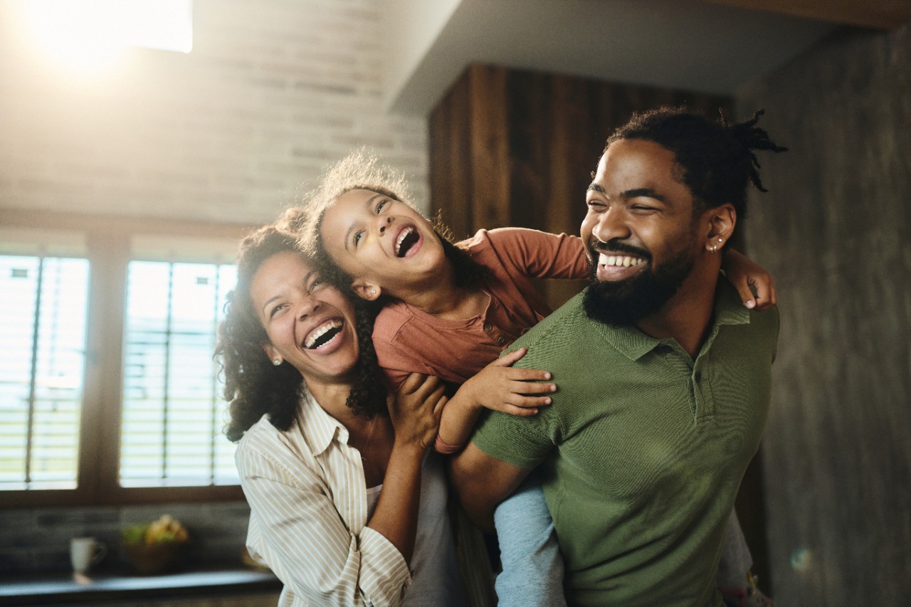 Family laughing