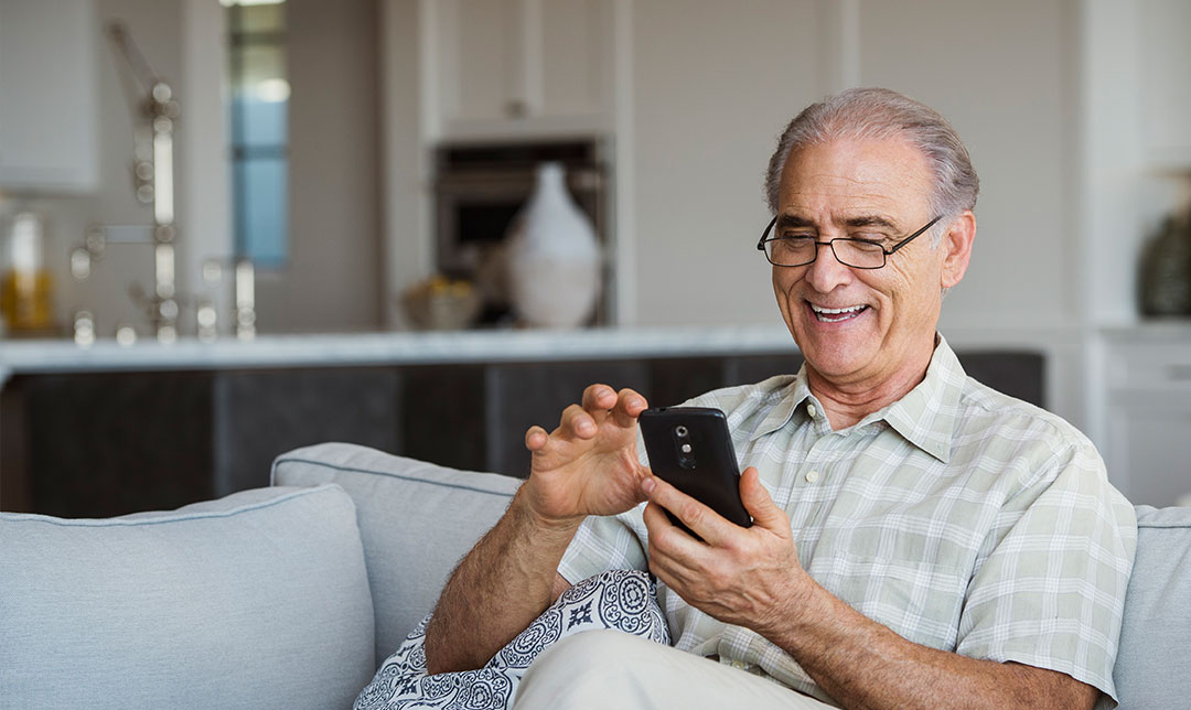 Man using mobile phone